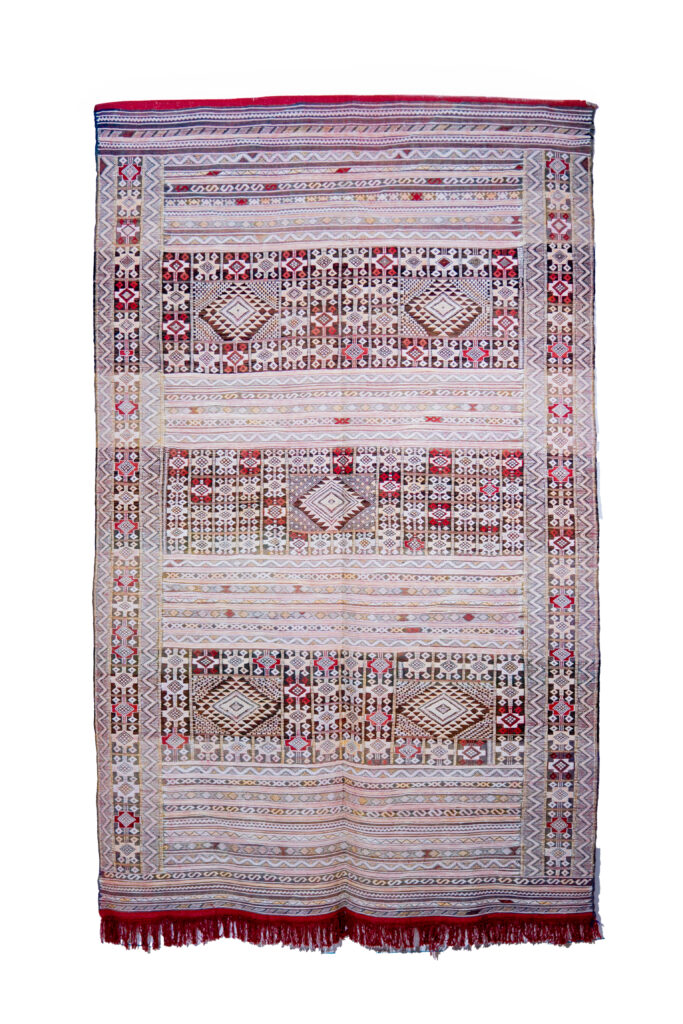 Handmade Moroccan Kilim Rug – Authentic Wool Carpet – Tribal Geometric Patterns