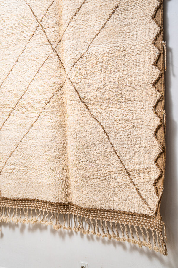 Authentic Beni Ourain Rug | Classic Minimalist X-Pattern | Natural Cream Wool - Image 4