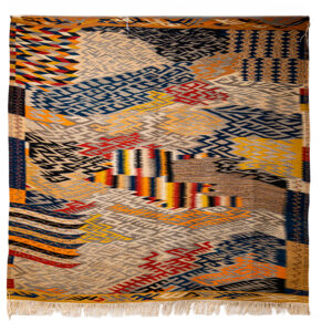 Authentic Berber Textile  Low-Pile Geometric Area Rug (2.08m x 2.22m)