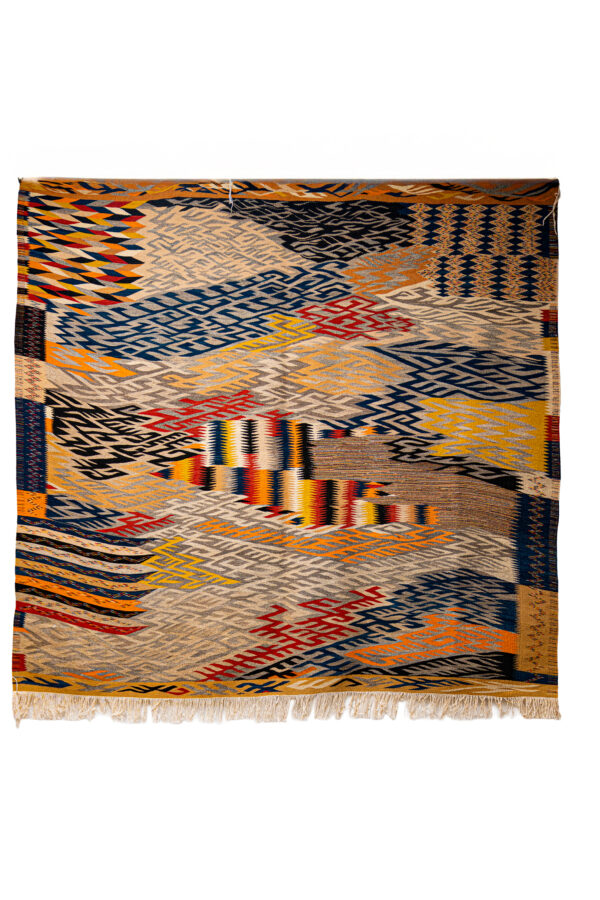 Authentic Berber Textile  Low-Pile Geometric Area Rug (2.08m x 2.22m)