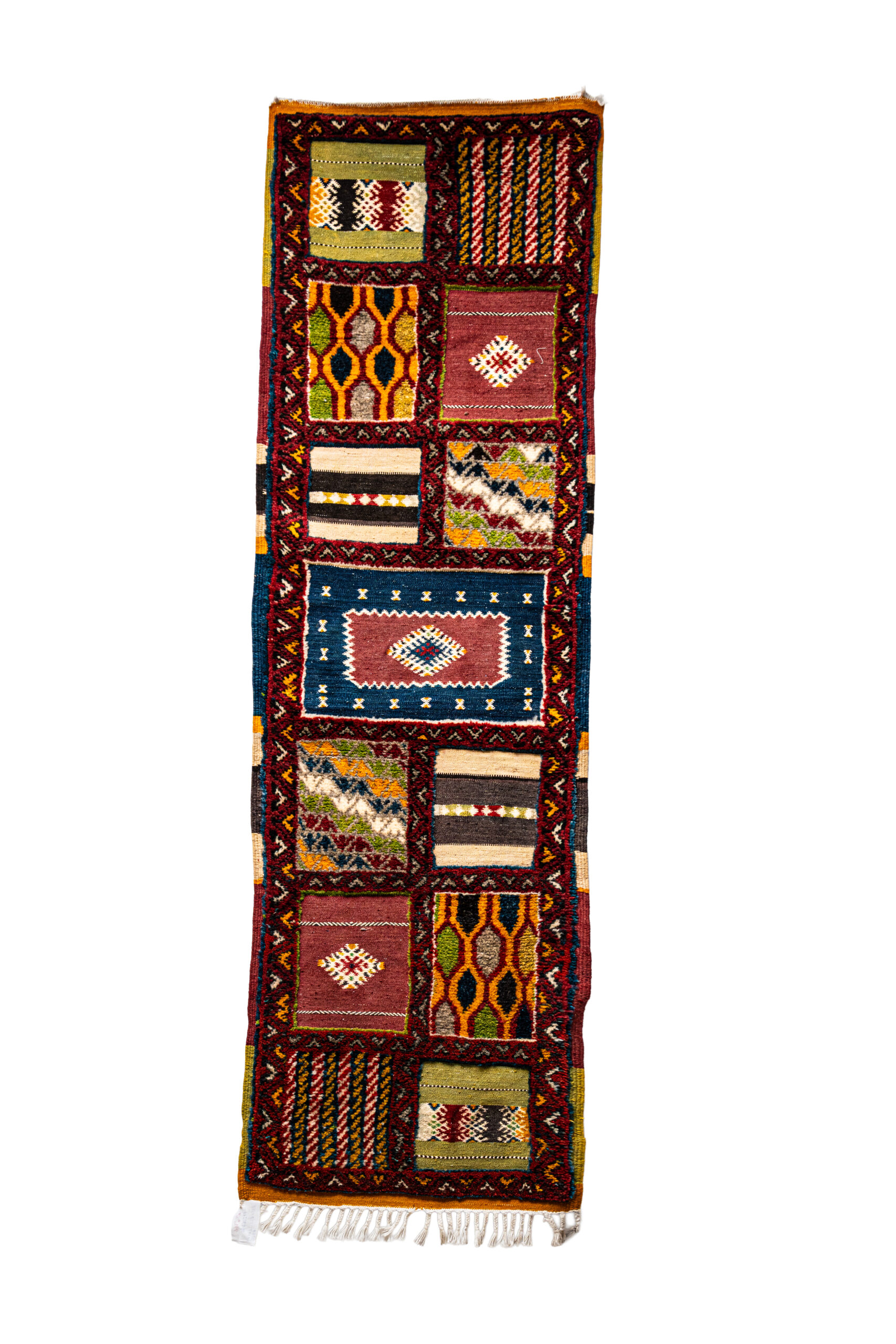 Collectible Patchwork Runner  Handwoven Taznakht Kilim Art