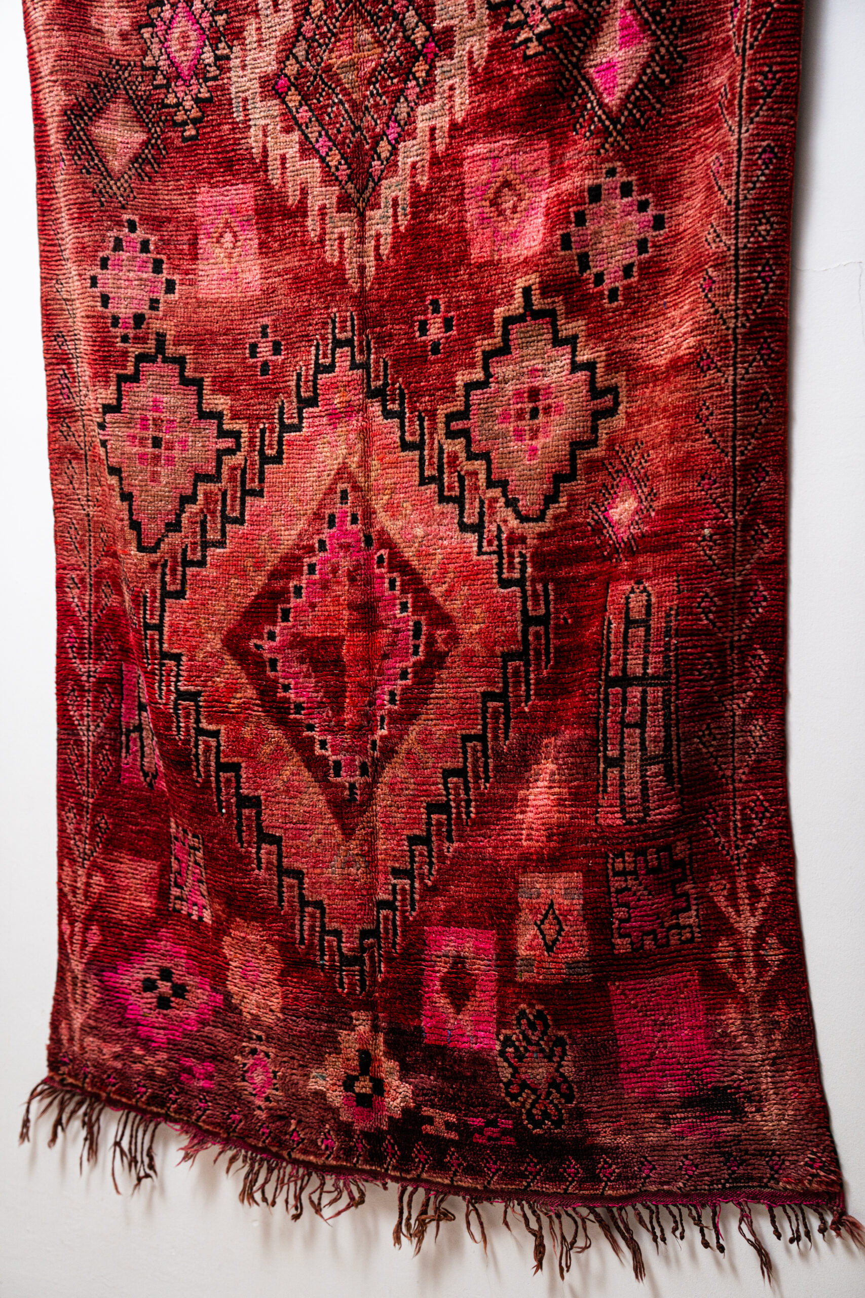Extraordinary Ancien Tapis - Magenta Wool Tribal Area Rug - Image 2