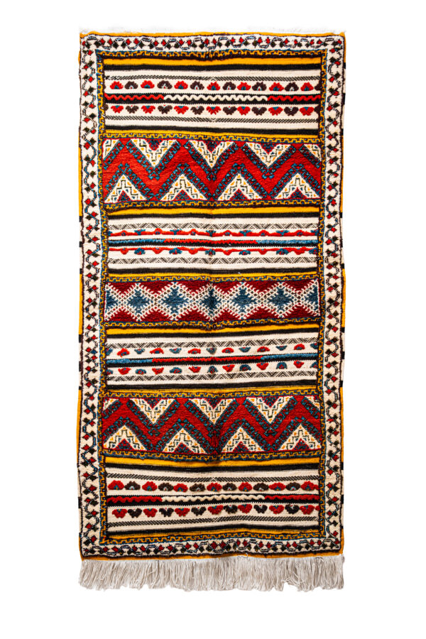 Bohemian Wool Rug - High-Contrast Structured Tribal Art