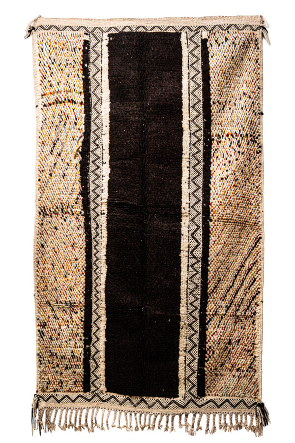 Modern Bohemian Wool Rug - Unique Vertical Striped Design