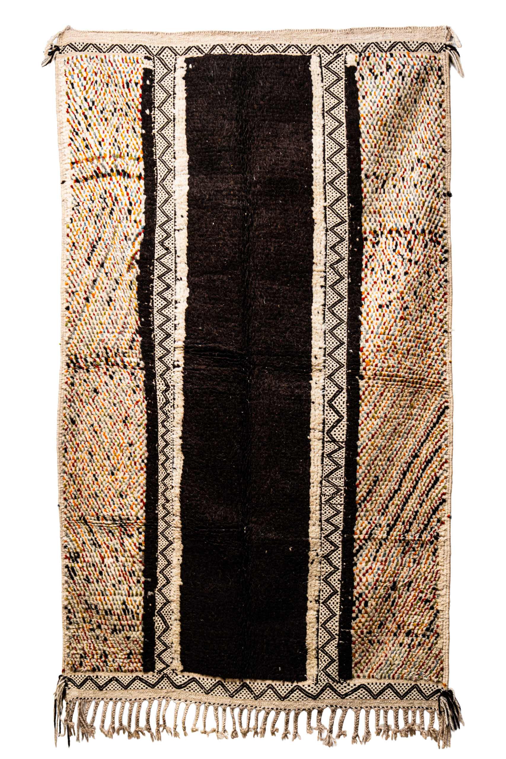 Modern Bohemian Wool Rug - Unique Vertical Striped Design