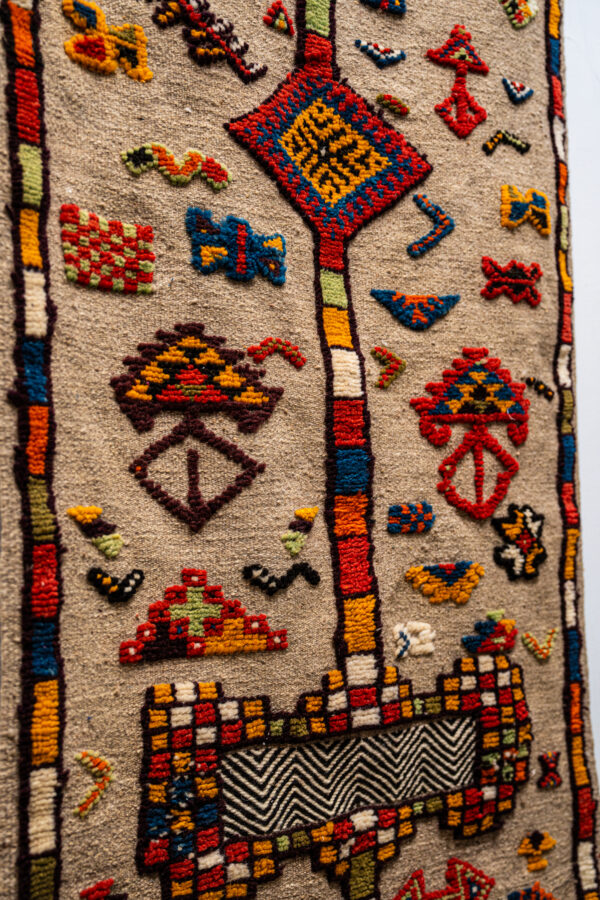 Moroccan Ait Ouaouzguite Runner on Natural Wool Field - Image 2