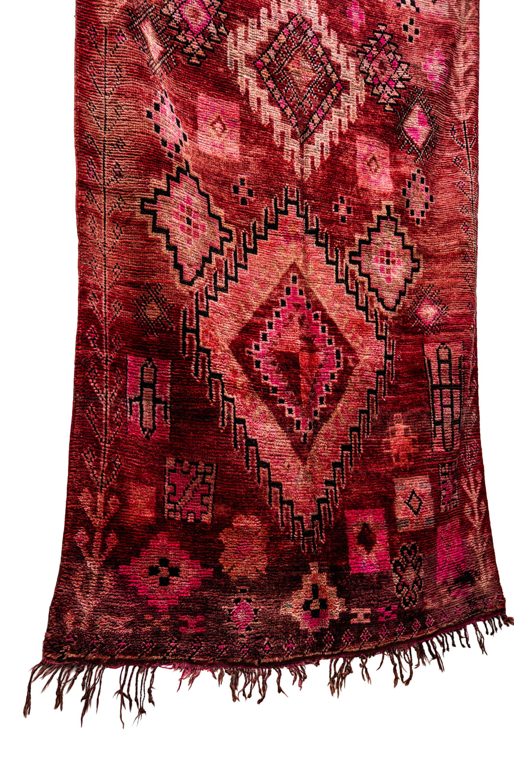 Extraordinary Ancien Tapis - Magenta Wool Tribal Area Rug - Image 3