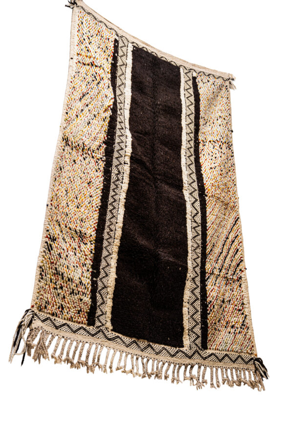 Modern Bohemian Wool Rug - Unique Vertical Striped Design - Image 2