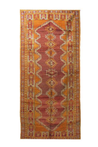 Taznakht Area Rug Long Geometric Runner with High Knot Density