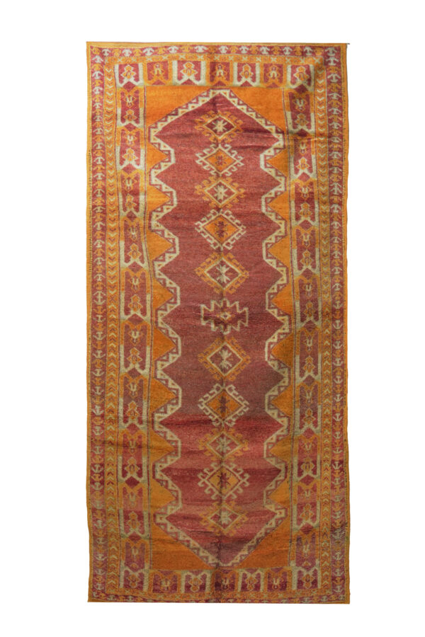 Taznakht Area Rug Long Geometric Runner with High Knot Density