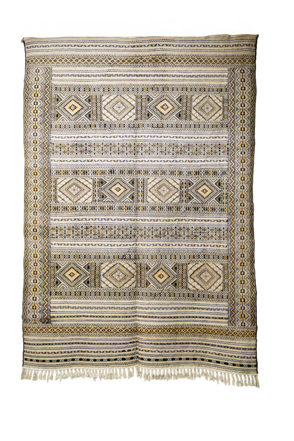 Large Tifelt Hanbel - Intricate Berber Wool Kilim