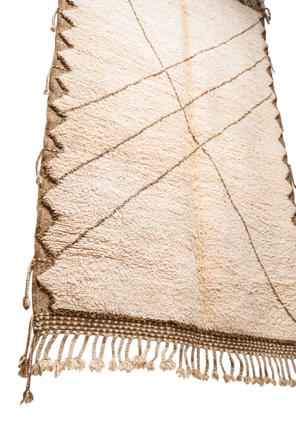 Authentic Beni Ourain Rug | Classic Minimalist X-Pattern | Natural Cream Wool - Image 2