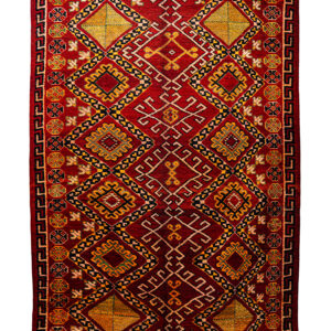 Luxurious Red Wool Carpet - Traditional Moroccan Medallion Design