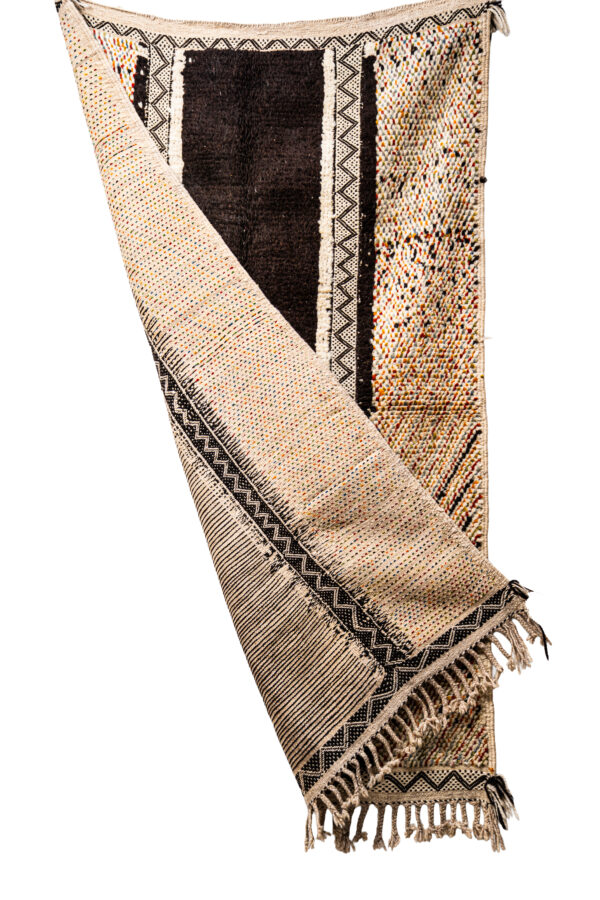 Modern Bohemian Wool Rug - Unique Vertical Striped Design - Image 4