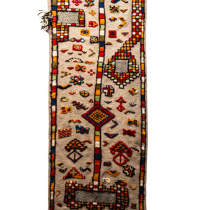 Moroccan Ait Ouaouzguite Runner on Natural Wool Field