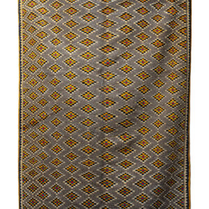 Taznakht Area Rug: High-Contrast Geometric Symmetry