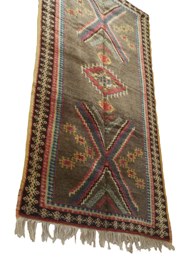 Extraordinary Moroccan Berber Runner - High-Contrast Black & White Tribal Panels - Image 4