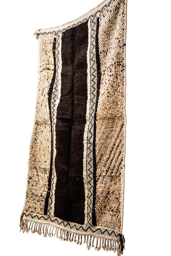 Modern Bohemian Wool Rug - Unique Vertical Striped Design - Image 5