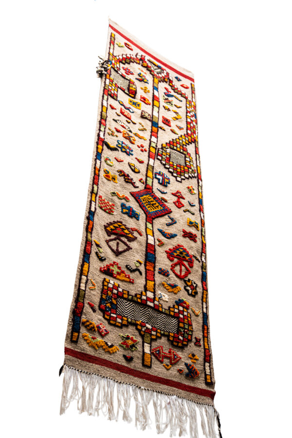 Moroccan Ait Ouaouzguite Runner on Natural Wool Field - Image 4