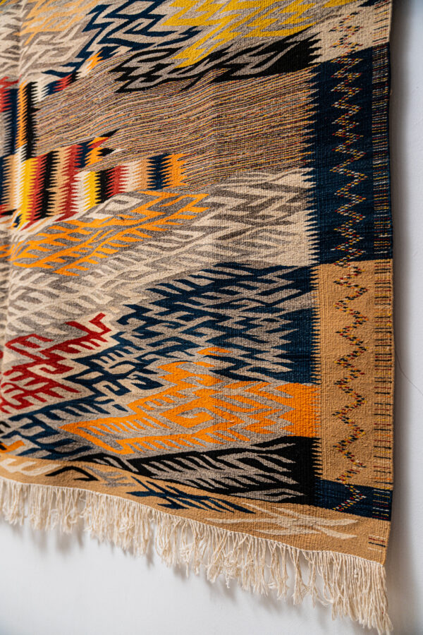 Authentic Berber Textile  Low-Pile Geometric Area Rug (2.08m x 2.22m) - Image 3