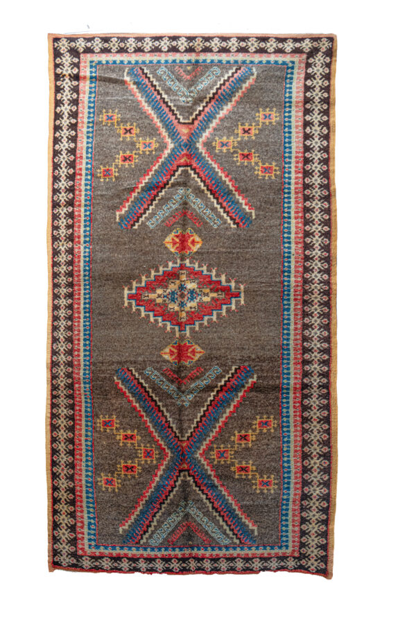 Extraordinary Moroccan Berber Runner - High-Contrast Black & White Tribal Panels