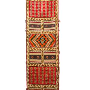 Taznakht Glaoui Runner | Geometric Patchwork in Rust Red & Saffron