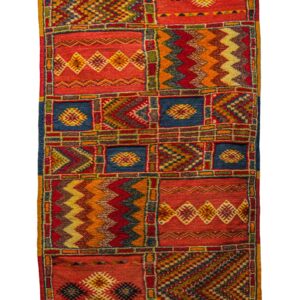 Authentic Taznakht Runner | Geometric Patchwork in Dusty Pink & Burnt Orange