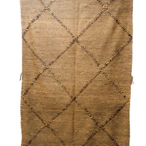 Authentic Zanafi Kilim Rug | Black & Cream Diamond Flatweave