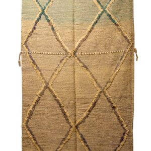 Handwoven Moroccan Wool Rug | Textured Diamond Lattice in Earth Tones