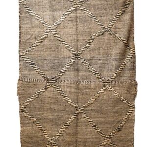 Handwoven Moroccan Zanafi | Textured Grey Geometric Rug