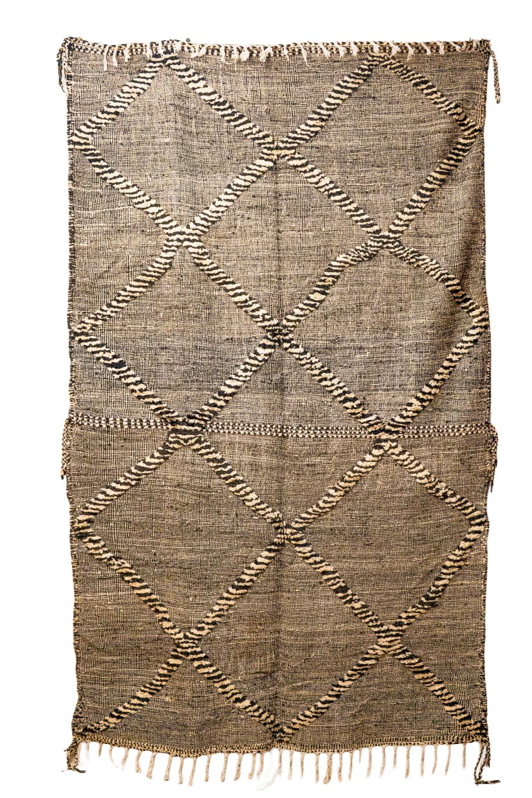 Handwoven Moroccan Zanafi | Textured Grey Geometric Rug