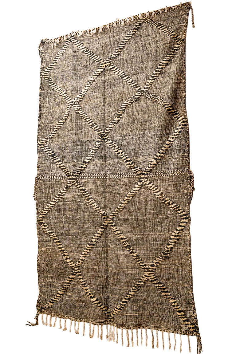 Handwoven Moroccan Zanafi | Textured Grey Geometric Rug - Image 3