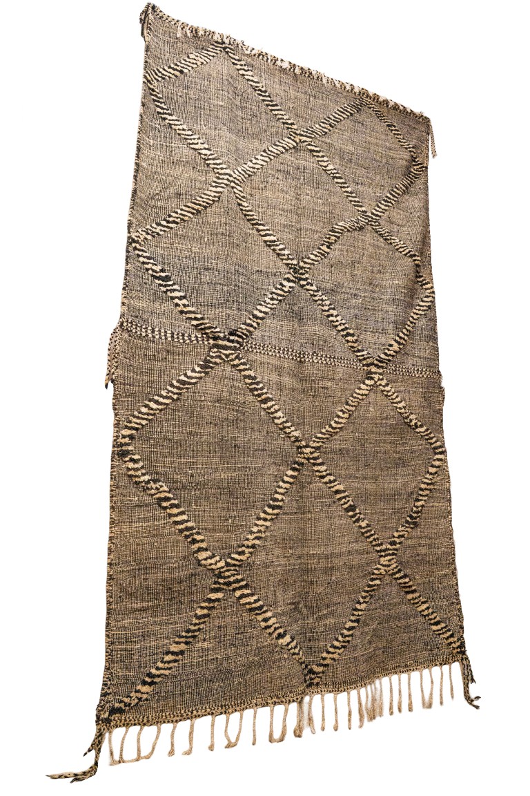 Handwoven Moroccan Zanafi | Textured Grey Geometric Rug - Image 4