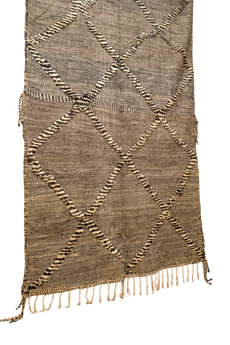 Handwoven Moroccan Zanafi | Textured Grey Geometric Rug - Image 2