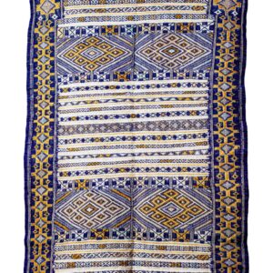 Handwoven Moroccan Zanafi | Rustic Diamond Lattice in Earth Tones