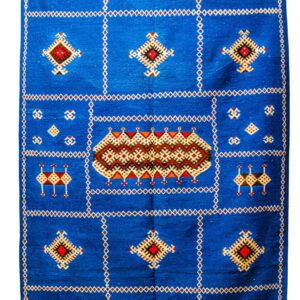 Luxurious Taznakht Kilim | Saturated Royal Blue Field with Central Medallion