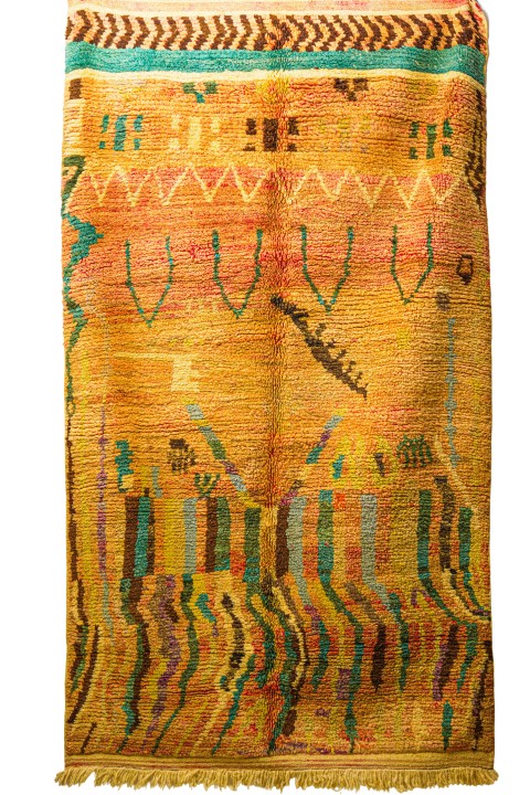 Tapis Ethnique Poil Long - Pièce Unique et Vibrante (Yassini Gallery) - Image 4