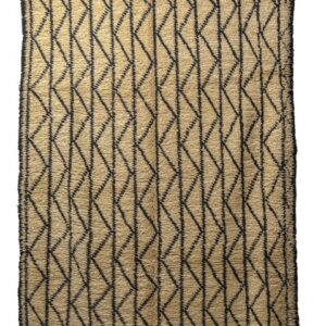Hand-Knotted Wool Area Rug - Geometric Triangle Chevron Design