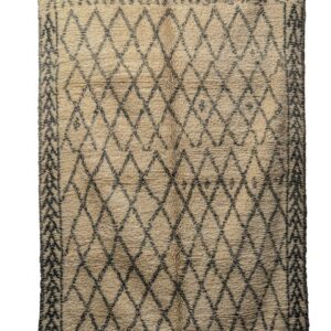 Large Hand-Knotted Wool Area Rug - Geometric Lattice with Heavy Borders