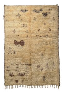 Hand-Knotted Organic Wool Carpet - Minimalist Polka Dot Style