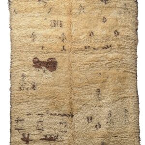 Hand-Knotted Organic Wool Carpet - Minimalist Polka Dot Style