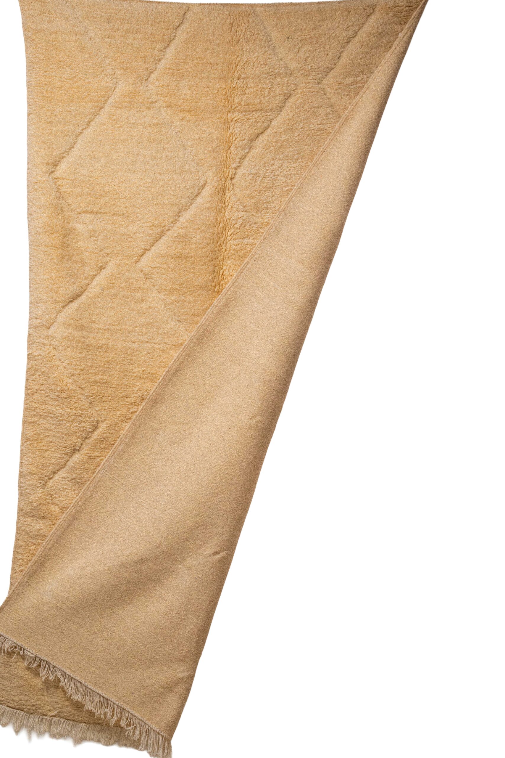 Hand-Knotted Moroccan Rug – Sculptural Beige 3D Diamond Lattice - Image 4