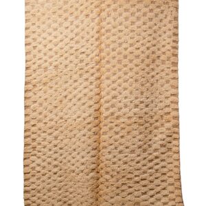 Hand-Knotted Moroccan Beni Ouarain Rug – Sculptural Beige 3D Checkerboard Texture
