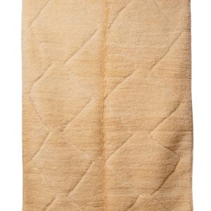 Hand-Knotted Moroccan Rug – Sculptural Beige 3D Diamond Lattice