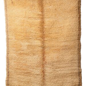 Hand-Knotted Moroccan Beni Mrirt Rug – Luxurious Solid Golden Apricot Wool