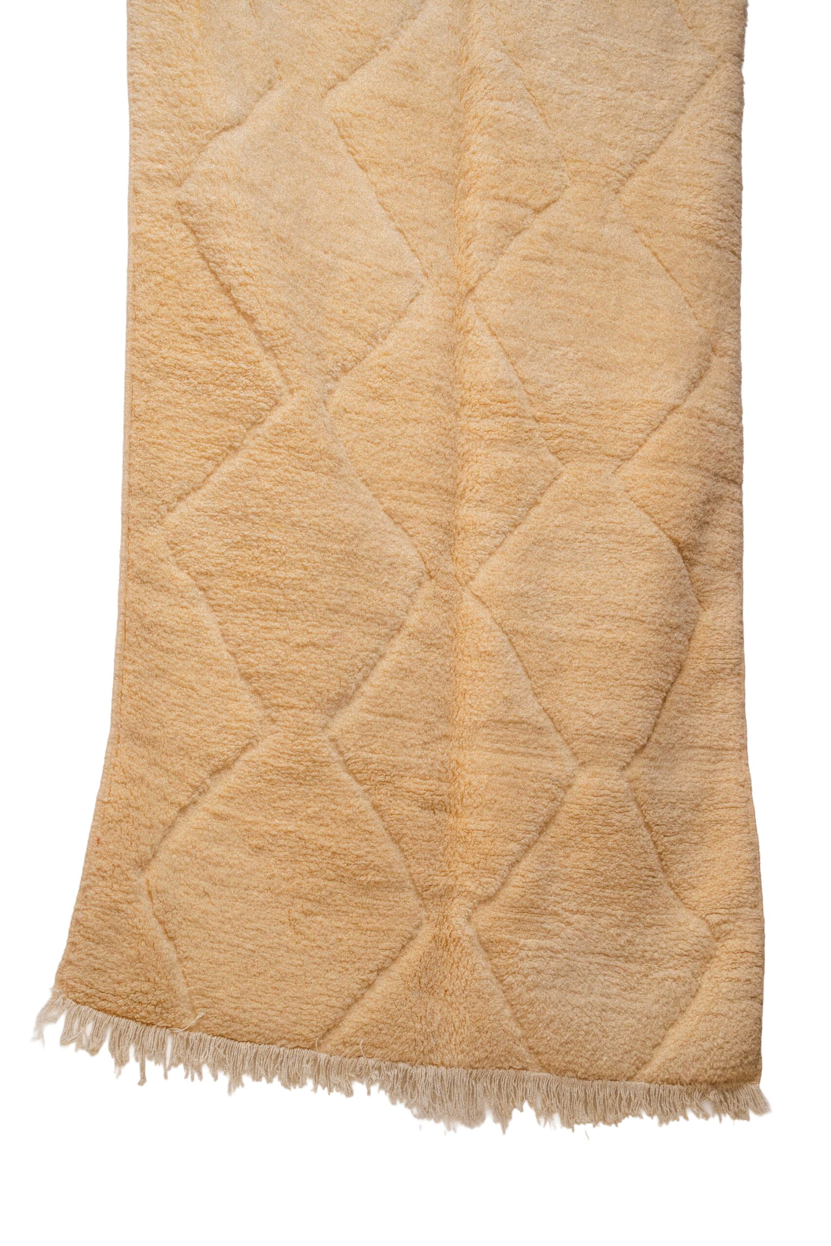 Hand-Knotted Moroccan Rug – Sculptural Beige 3D Diamond Lattice - Image 3