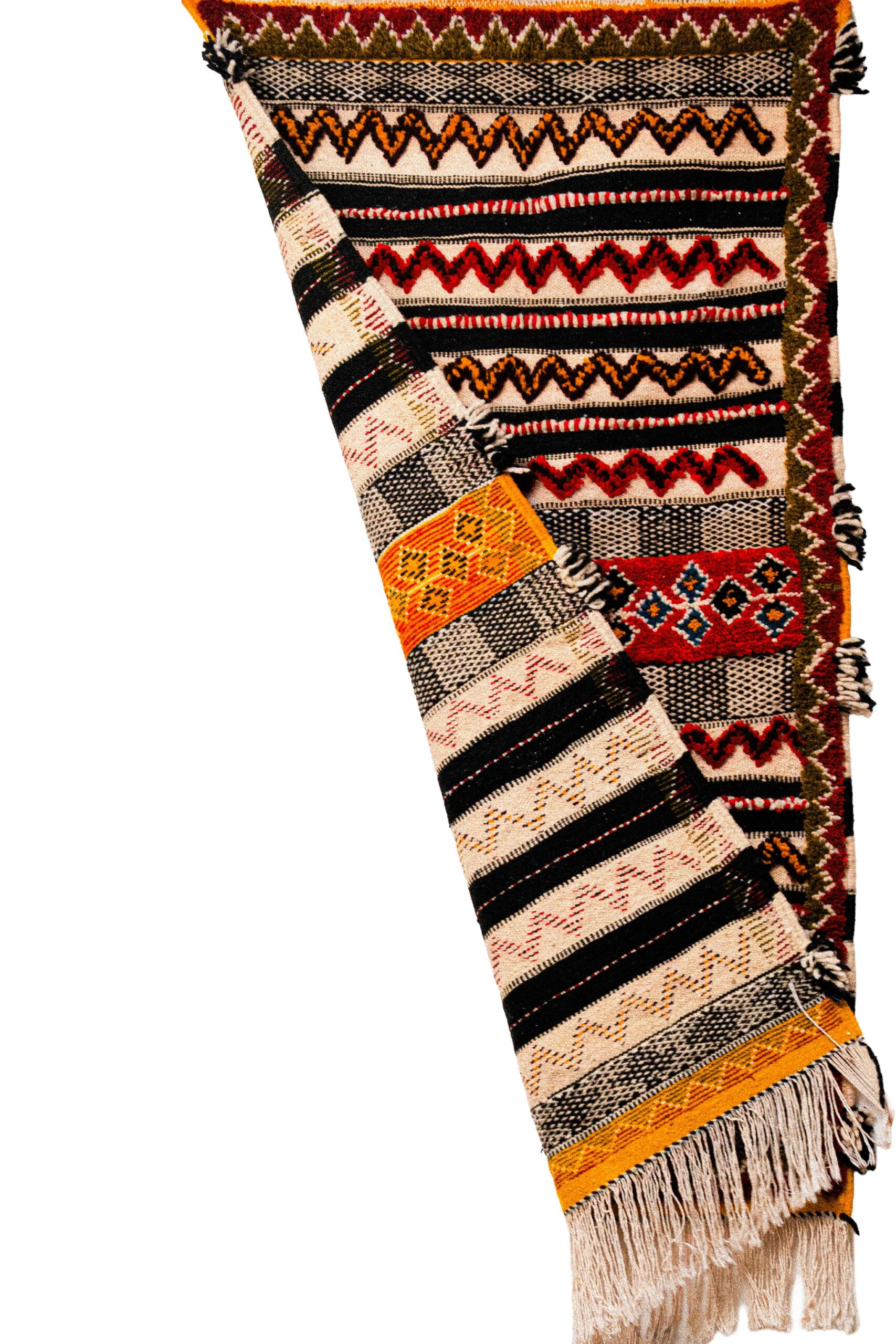 Hand-Woven Moroccan Glaoui Rug – Colorful Zigzag & Mixed Texture - Image 2