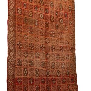 Hand-Knotted Moroccan Boujaad Rug – Luminous Terracotta & Geometric Grid