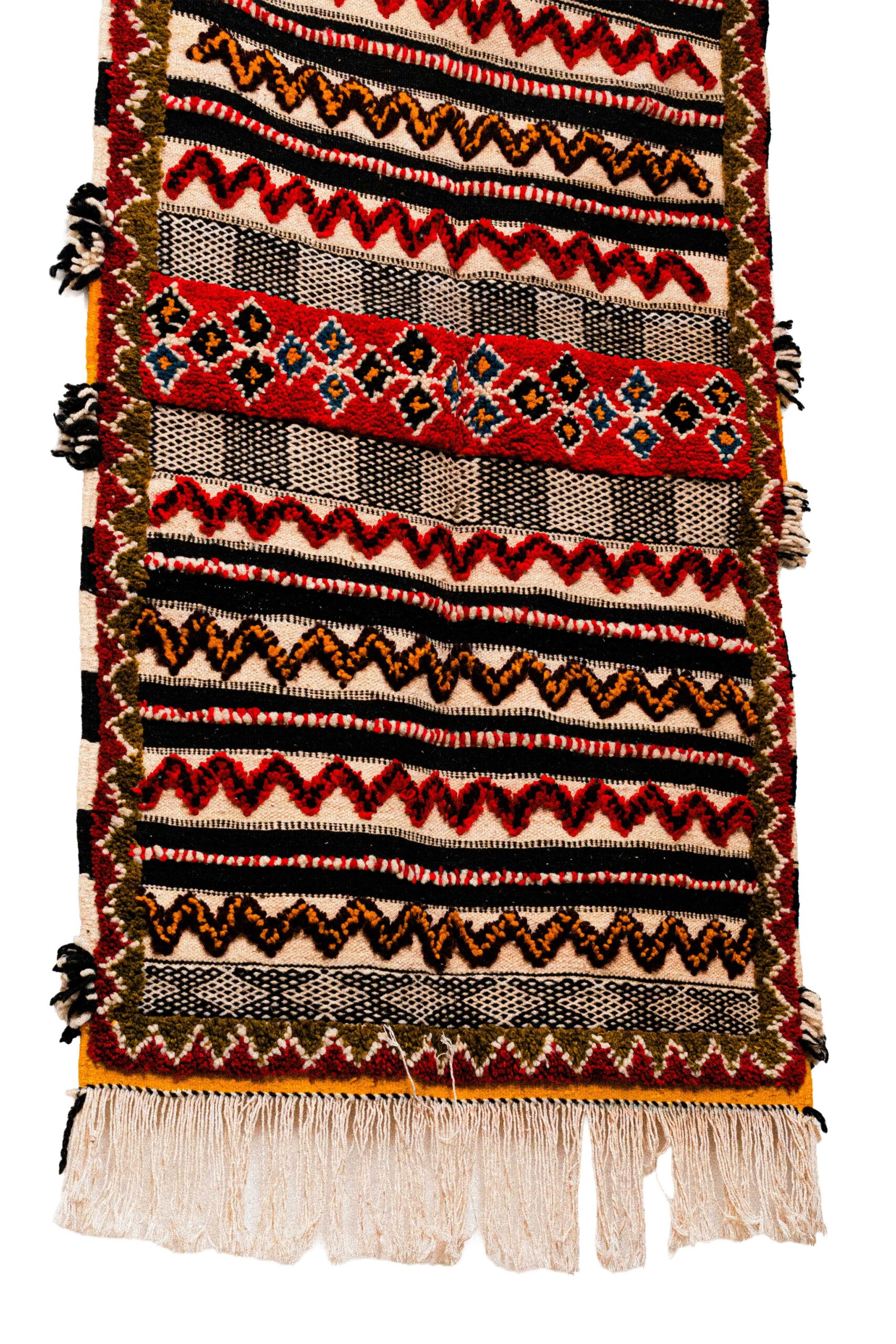 Hand-Woven Moroccan Glaoui Rug – Colorful Zigzag & Mixed Texture - Image 3