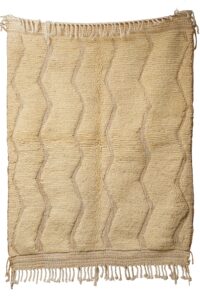 Hand-Knotted Moroccan Rug – Sculptural Beige Wavy Relief